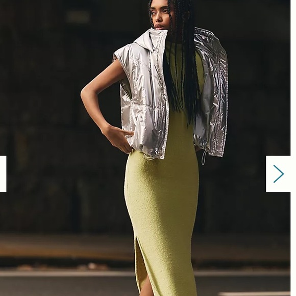 Anthropologie Daily Practice by Anthropologie Metallic Puffer Vest Size XL - Picture 3 of 14